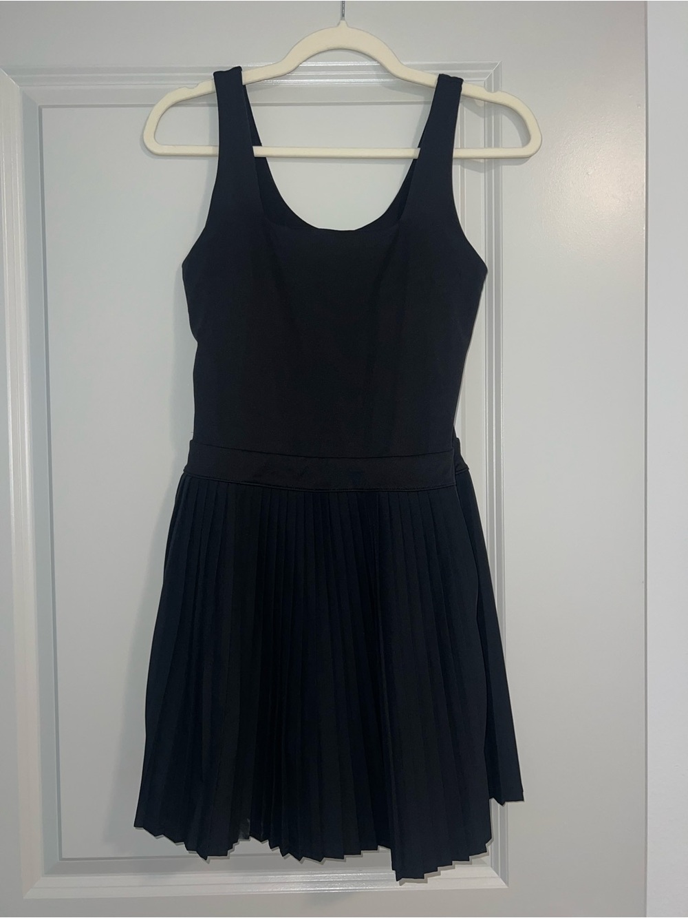 Black Pleated Tank Dress